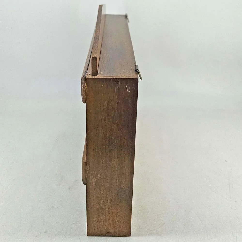 Vintage wood wooden curio shadow box arched cubbies trinket shelf